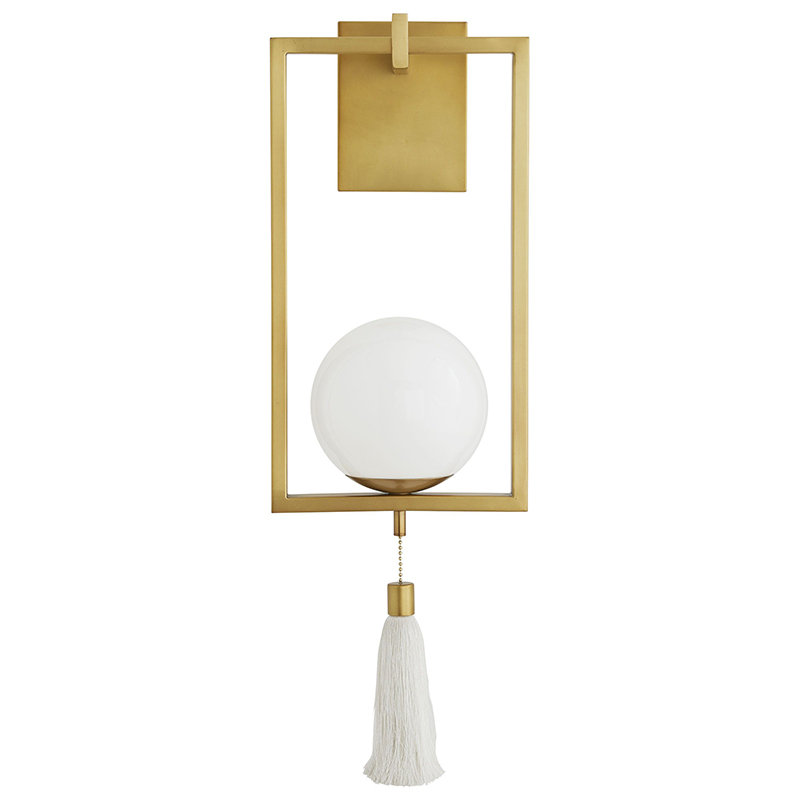 Бра Arteriors TRAPEZE SCONCE Gold Белый Латунь в Саратове | Loft Concept 