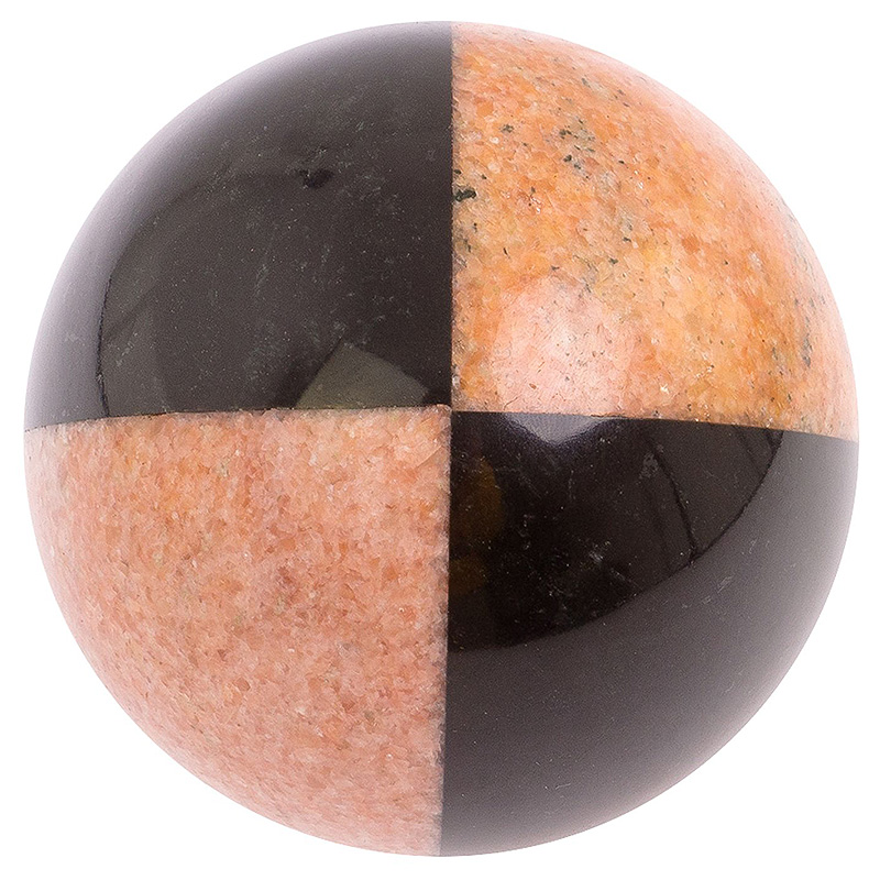 Шар декоративный из натуральных камней Розовый и Черный Мрамор Natural Stone Spheres Розовый Черный Мрамор Nero в Саратове | Loft Concept 