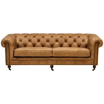 Диван Chesterfield Cinnamon Leather Sofa из винтажной кожи Корица в Саратове | Loft Concept 