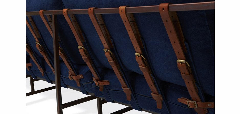 Двухместный диван Indigo Denim and copper Two Seat Sofa Двухместный диван Indigo Denim and copper Two Seat Sofa - Loft-Concept в Саратове