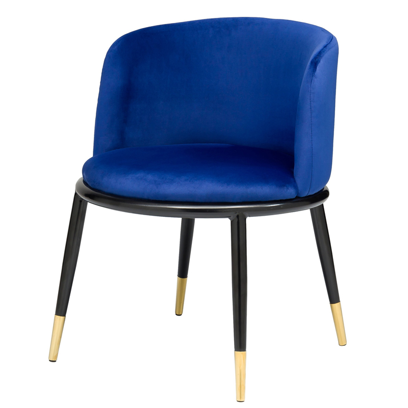 Стул Dining Chair Foucault Blue Синий Черный Золотой в Саратове | Loft Concept 