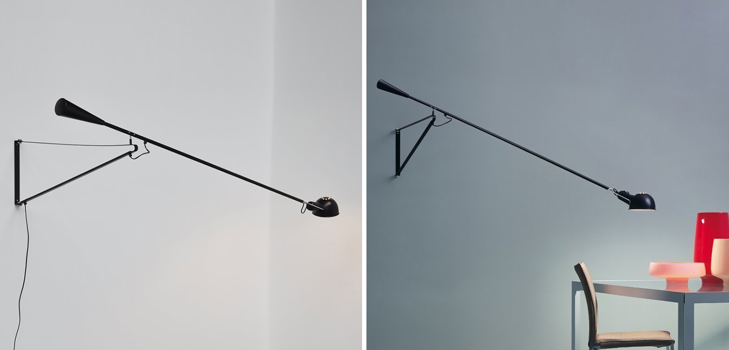 Настенный светильник FLOS Mod 265 Wall Lamp Black by Paolo Rizzatto 205 см - фото