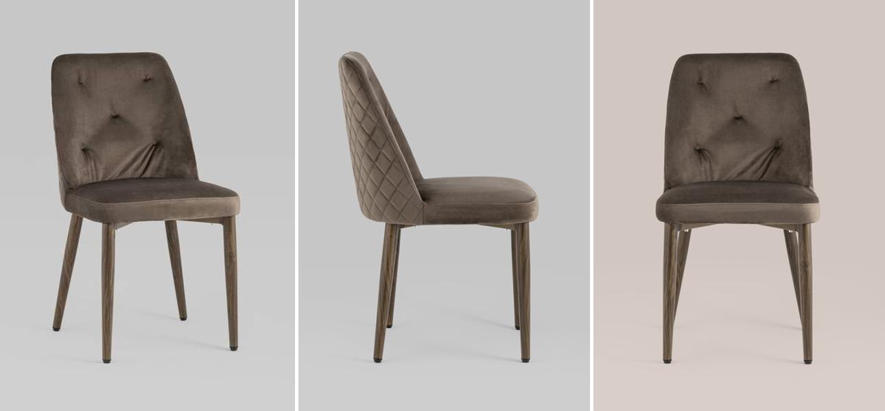 Стул Emma Chair Коричневый Велюр - фото