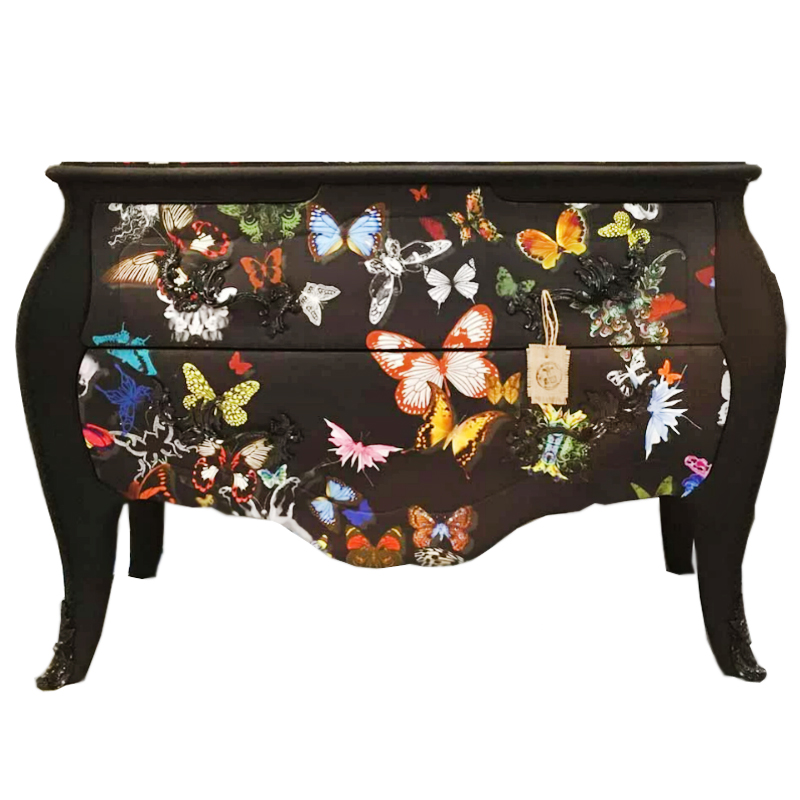 Комод Бабочки Chest of Drawers Night Butterflies Черный Мульти в Саратове | Loft Concept 