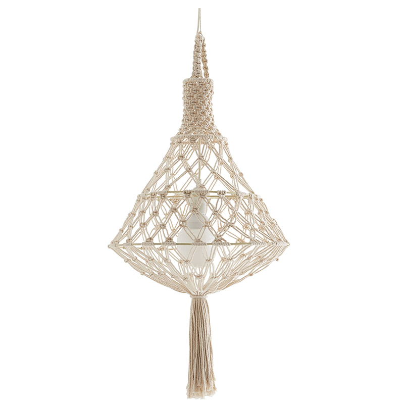 Подвесной светильник Macrame Wicker Hanging lamp Бежевый в Саратове | Loft Concept 