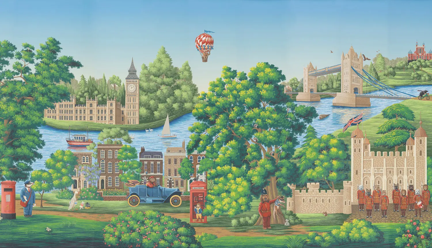 Обои ручная роспись Little London Jubilee Colourway Обои ручная роспись Little London Jubilee Colourway - постер Loft-Concept в Саратове
