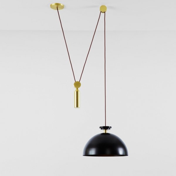 Подвесной светильник Shape up Pendant Hemisphere Black Латунь Черный в Саратове | Loft Concept 