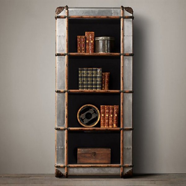 RH Richards Polished Aluminum Shelving Bookcase Алюминий Коричневый винтаж RH Richards Polished Aluminum Shelving Bookcase Алюминий Коричневый винтаж в Саратове | Loft Concept