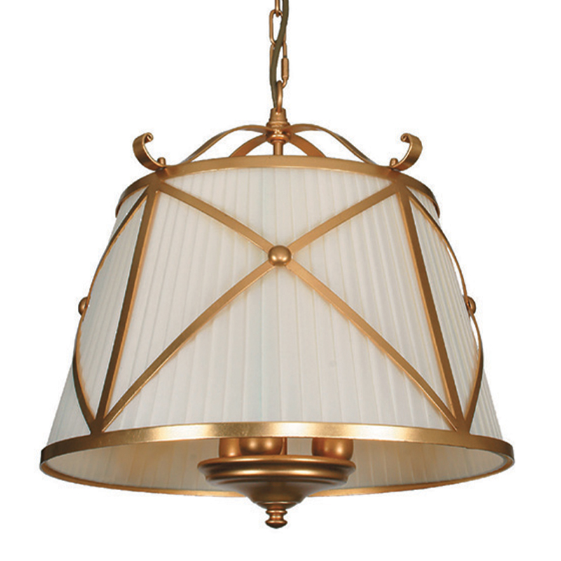 Люстра абажур Provence Lampshade Light Gold Chandelier Бежевый Золотой в Саратове | Loft Concept 