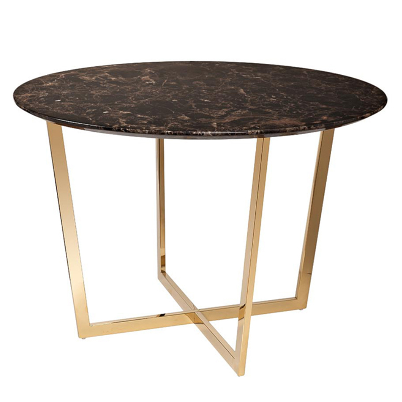 Обеденный стол Dining table Jacques round Brown Коричневый Золотой в Саратове | Loft Concept 