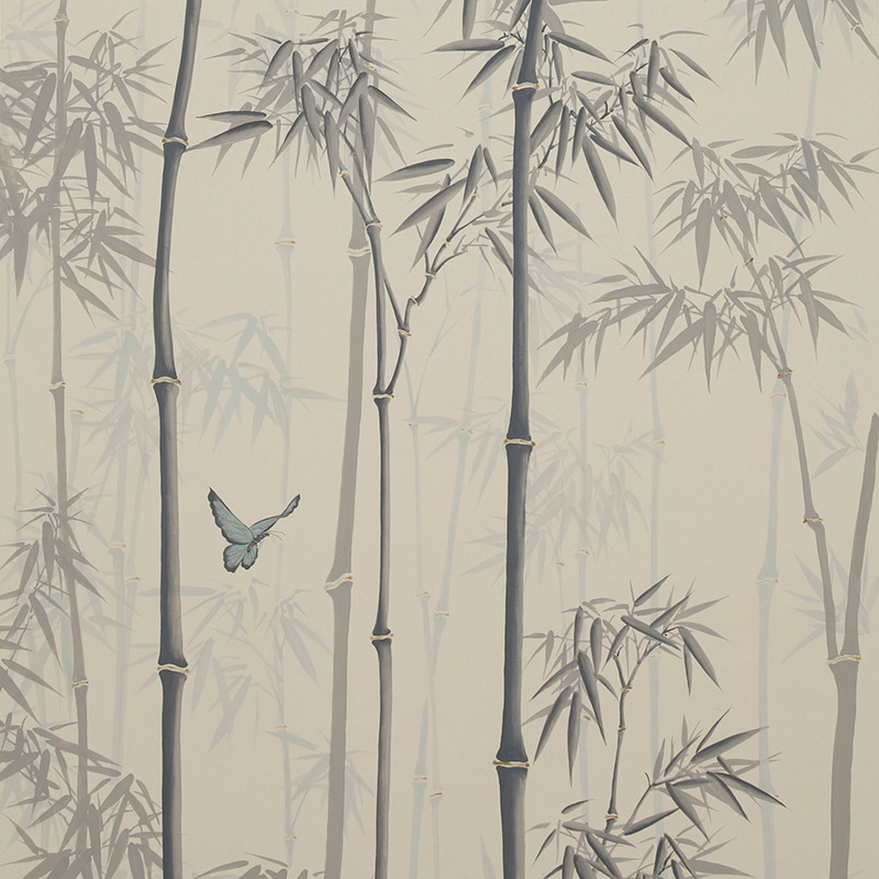 Обои ручная роспись Distant Bamboo Special Colourway on white dyed paper Обои ручная роспись Distant Bamboo Special Colourway on white dyed paper в Саратове | Loft Concept