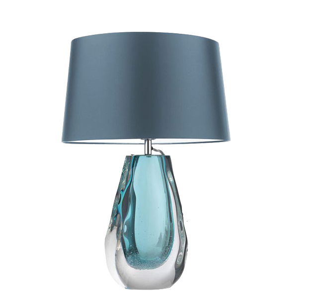 Настольная лампа Anya Peacock Table Lamp Хром Прозрачный Голубой в Саратове | Loft Concept 