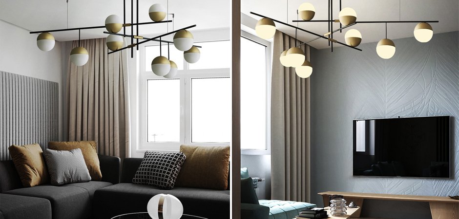 Люстра Balls white & brass 9 Люстра Balls white & brass 9 - Loft-Concept в Саратове