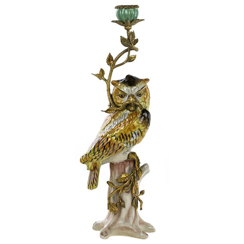 Подсвечник Owl Bronze Branch Candlestick Бронза Желтый Коричневый Подсвечник Owl Bronze Branch Candlestick Бронза Желтый Коричневый в Саратове | Loft Concept