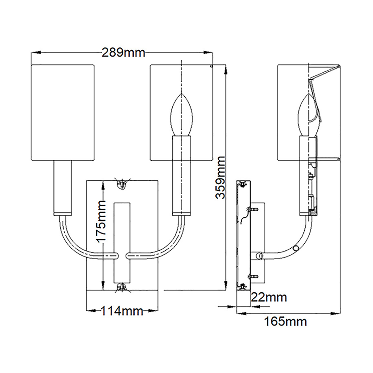 Бра с прямоугольным основанием и 2-мя белыми цилиндрическими льняными абажурами Feiss в Саратове