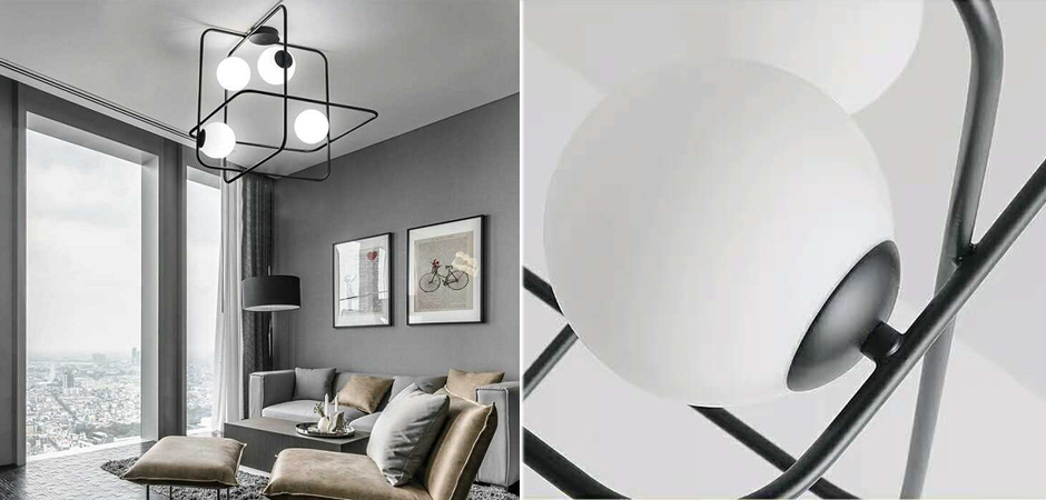 Люстра Broken Squares Balls Black Люстра Broken Squares Balls Black - Loft-Concept в Саратове