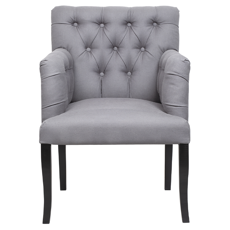 Кресло Addison Chic Armchair grey flax Серый Черный в Саратове | Loft Concept 