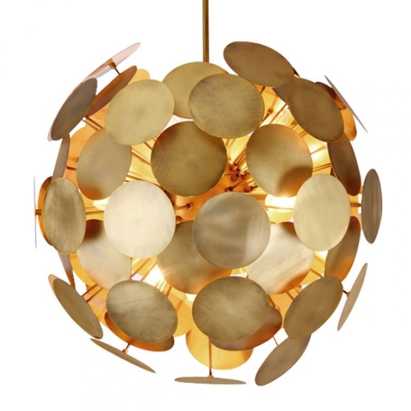 Люстра Metal Disc Chandelier Латунь Люстра Metal Disc Chandelier Латунь в Саратове | Loft Concept