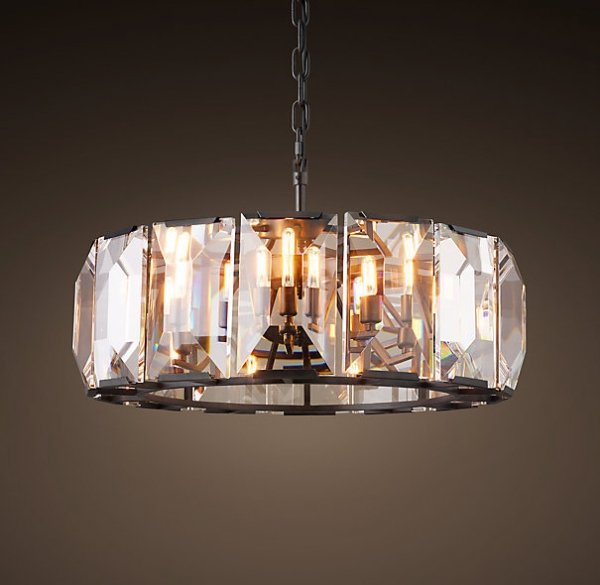 Люстра RH Harlow Crystal Round Chandelier 6 Черный в Саратове | Loft Concept 