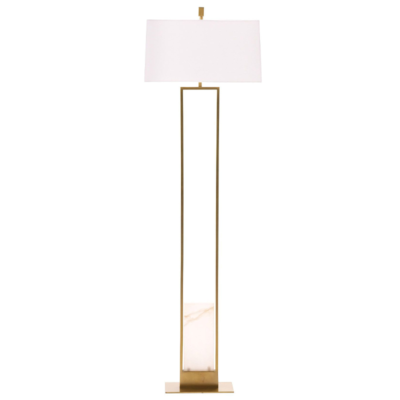 Торшер Arteriors MARKHAM FLOOR LAMP Brass Латунь Белый в Саратове | Loft Concept 