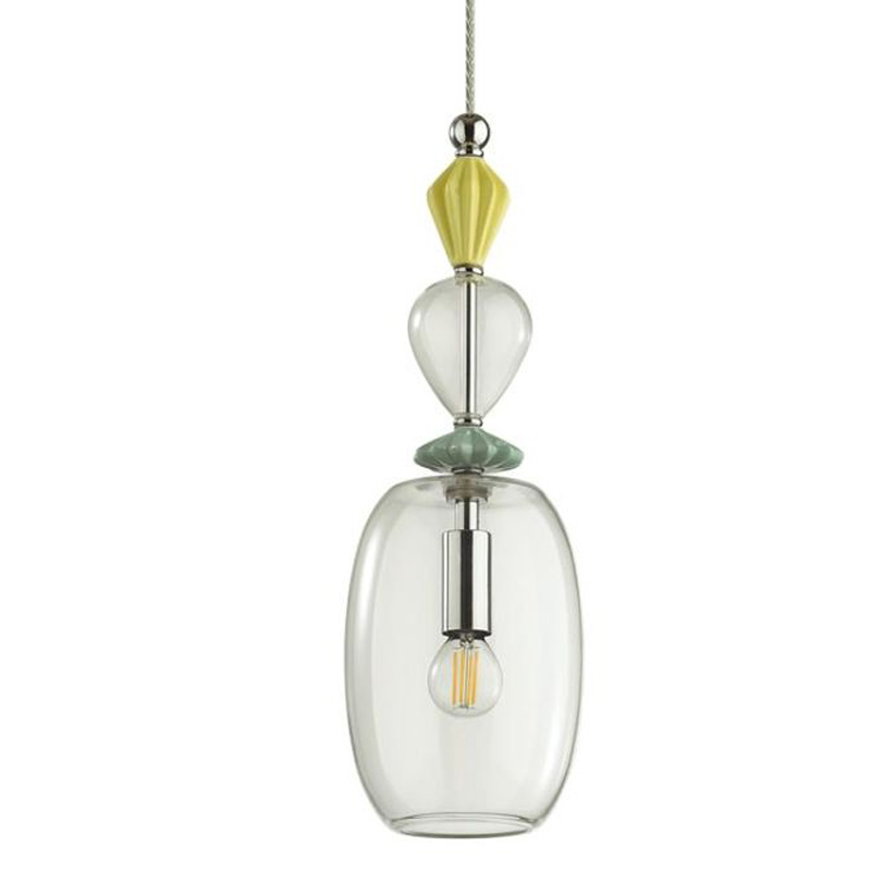 Подвесной светильник Iris Glas hanging lamp candy B chrome Прозрачное Стекло Прозрачный желтый Голубой Хром Прозрачный зеленый в Саратове | Loft Concept 