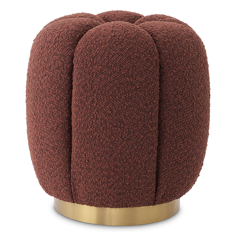 Пуф Eichholtz Stool Orchanic Boucle Rouge Бургундский красный Латунь в Саратове | Loft Concept 