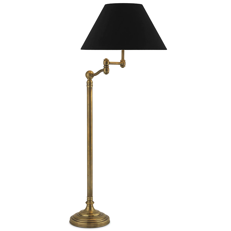 Торшер Eichholtz Floor Lamp Regis Brass Черный Винтажная латунь в Саратове | Loft Concept 