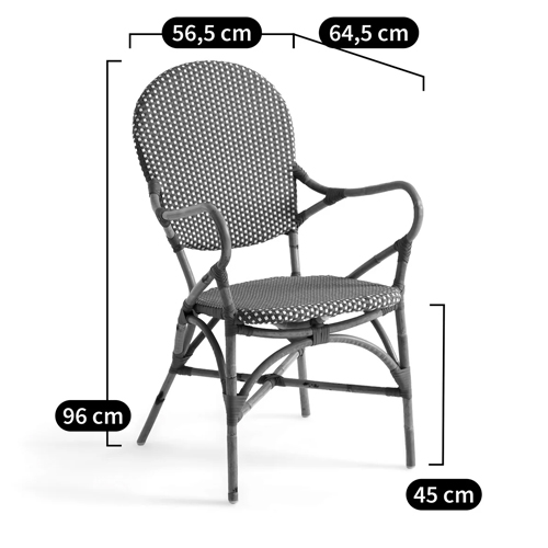 Кресло плетеное из ротанга Ronald Black White Rattan Chair в Саратове