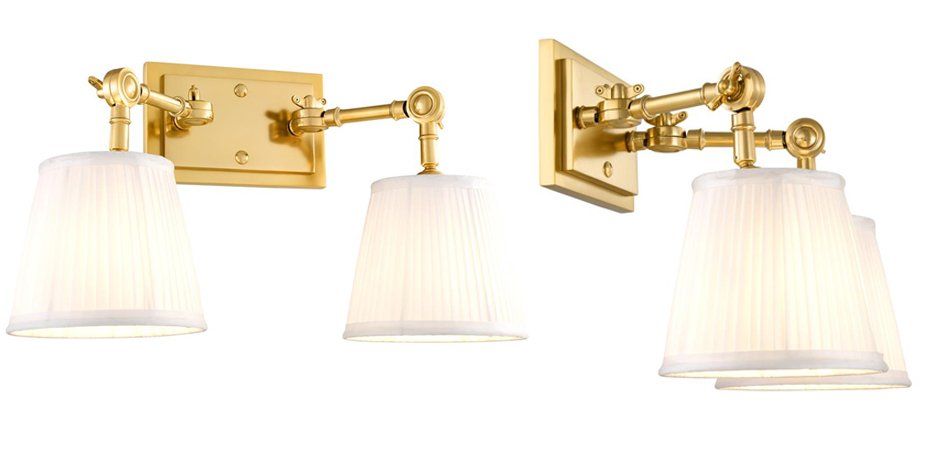 Бра Wall Lamp Wentworth Double Gold+White Бра Wall Lamp Wentworth Double Gold+White - Loft-Concept в Саратове