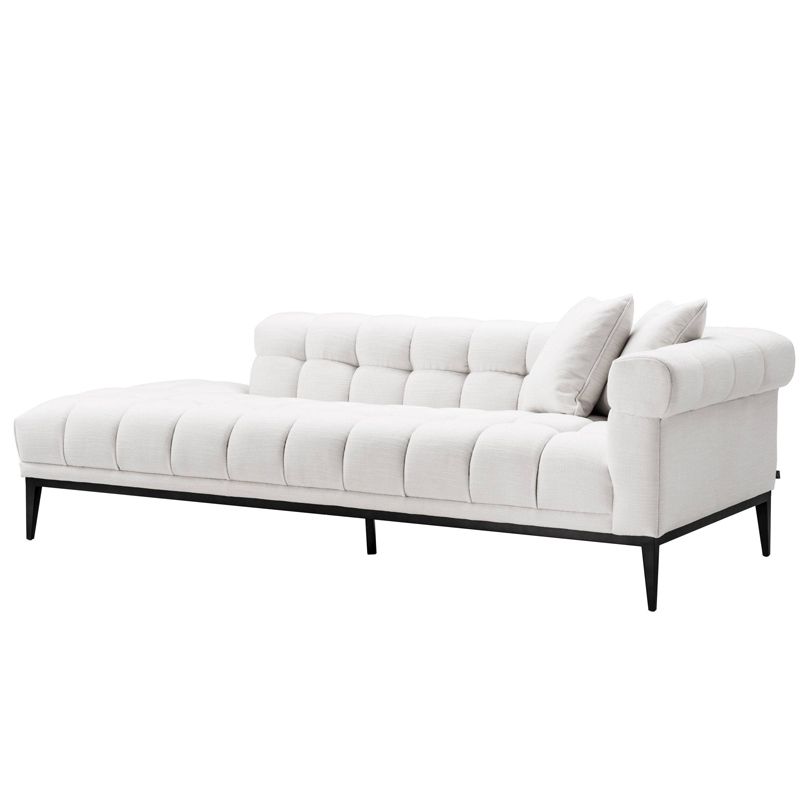 Кушетка Eichholtz Lounge Sofa Aurelio Right Белый Черный в Саратове | Loft Concept 