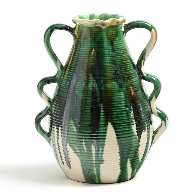 Ваза Faience Vase II Белый Зеленый Желтый Синий в Саратове | Loft Concept 