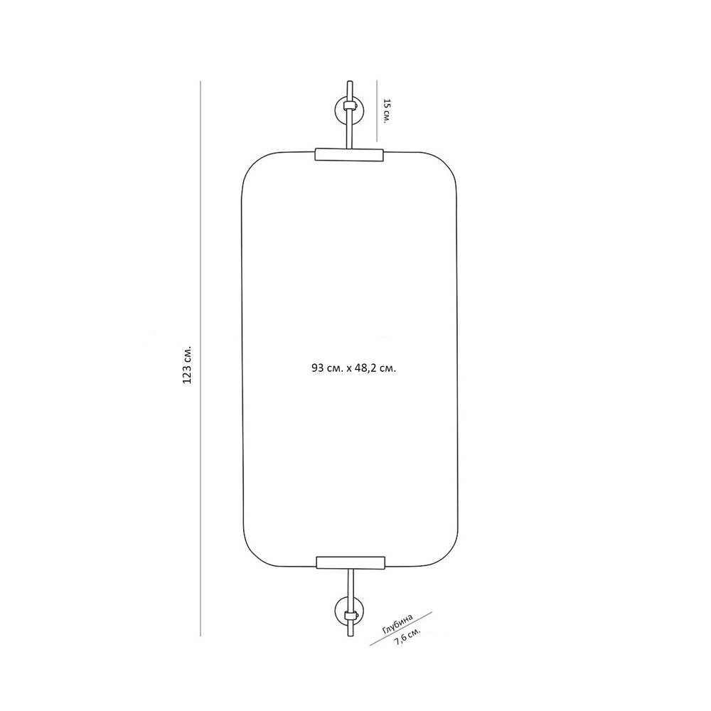 Зеркало прямоугольное с верхним и нижним креплениями Reach of Light в Саратове