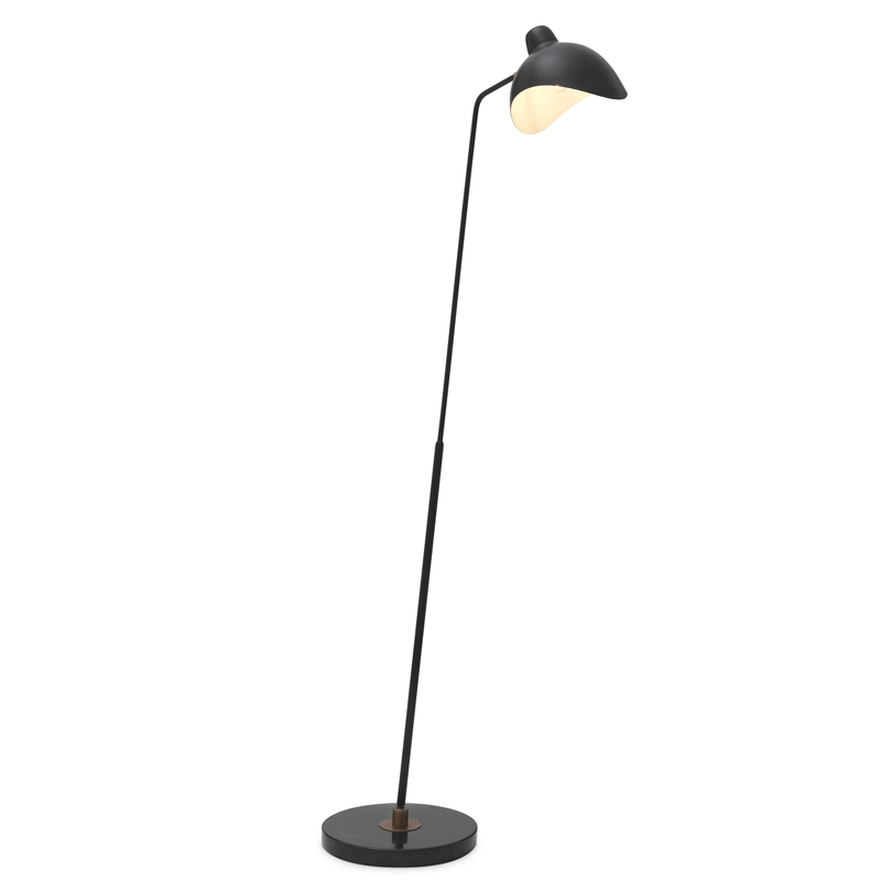 Торшер Eichholtz Floor Lamp Asta Черный Черный Мрамор Nero Латунь Античная полированная в Саратове | Loft Concept 