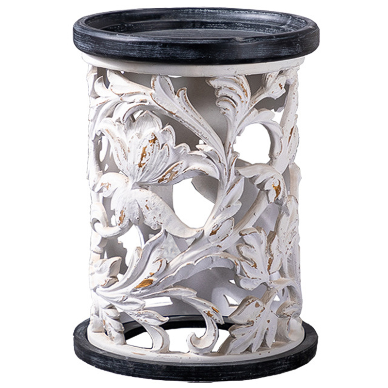 Приставной стол Fleurette Provence Black White Side Table 42 Белый Черный Золотой в Саратове | Loft Concept 