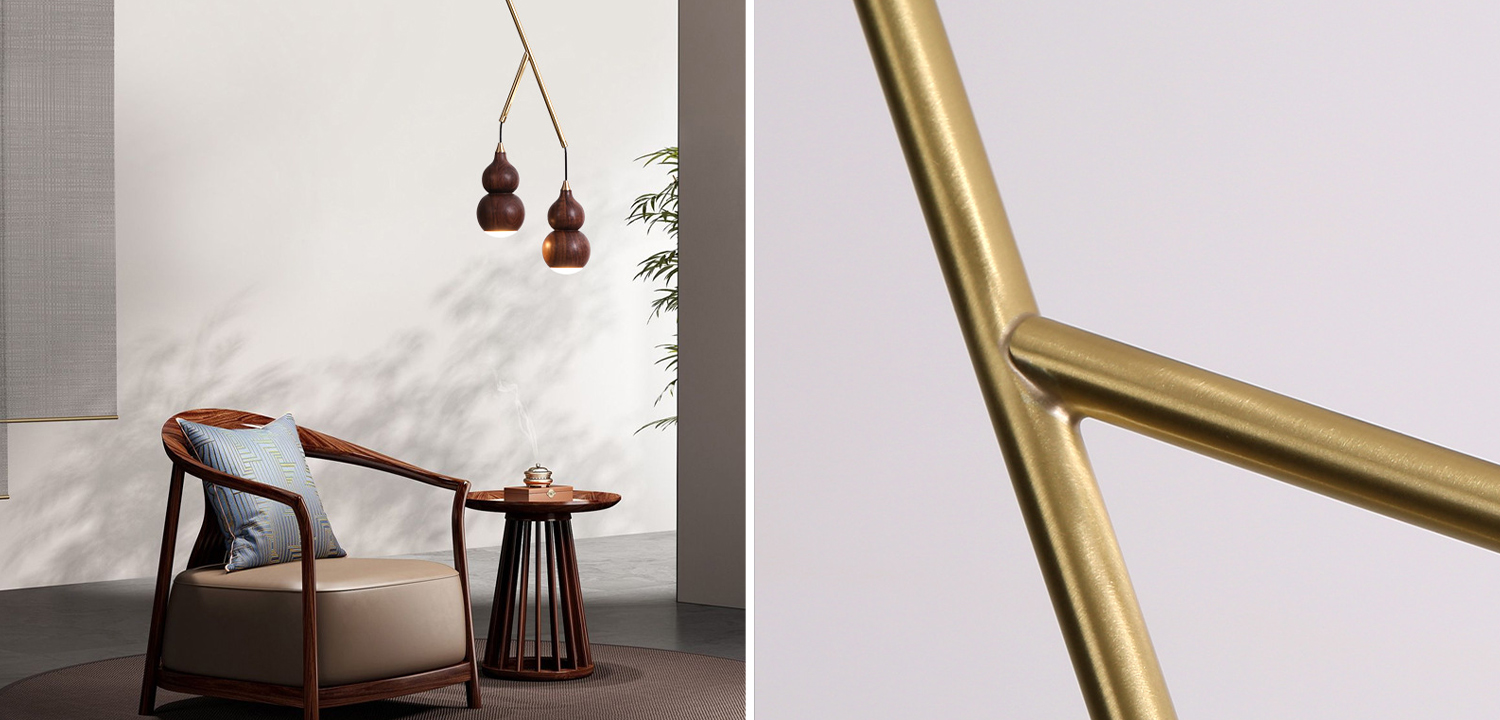 Подвесной светильник с двумя плафонами из дерева llbert - фото