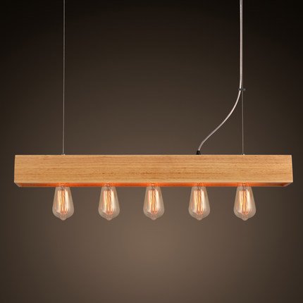 Люстра Loft Wooden Lighting Line Pendant Белый дуб в Саратове | Loft Concept 