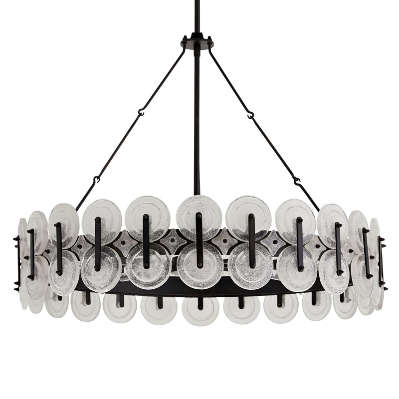 Люстра Arteriors RONDELLE CHANDELIER Черный Прозрачный в Саратове | Loft Concept 