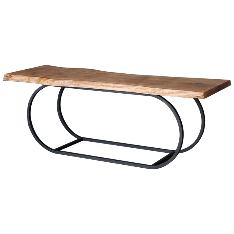 Кофейный стол Rhydian Industrial Metal Rust Coffee Table Светлый дуб Черный в Саратове | Loft Concept 