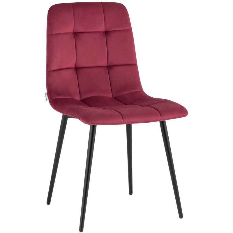 Стул NANCY Chair Малиновый Велюр Малиновый (Crimson) Черный в Саратове | Loft Concept 