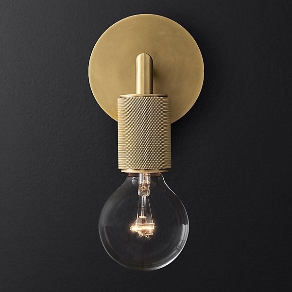 Бра RH Utilitaire Single Sconce Brass Латунь в Саратове | Loft Concept 