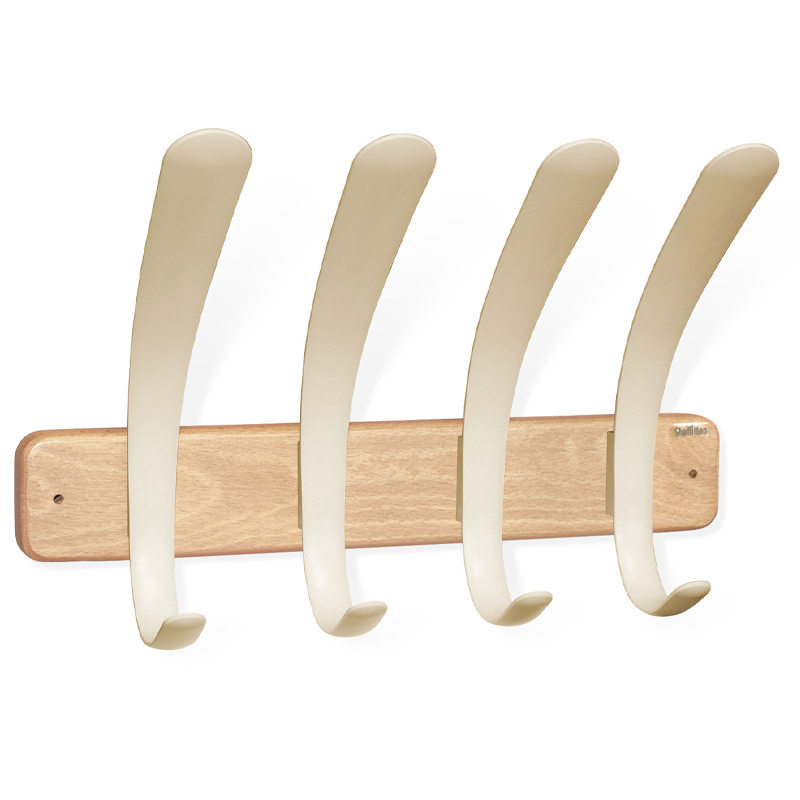 Вешалка настенная с 4-мя бежевыми крючками из пластика Curves Hangers Древесина Бежевый Вешалка настенная с 4-мя бежевыми крючками из пластика Curves Hangers Древесина Бежевый в Саратове | Loft Concept