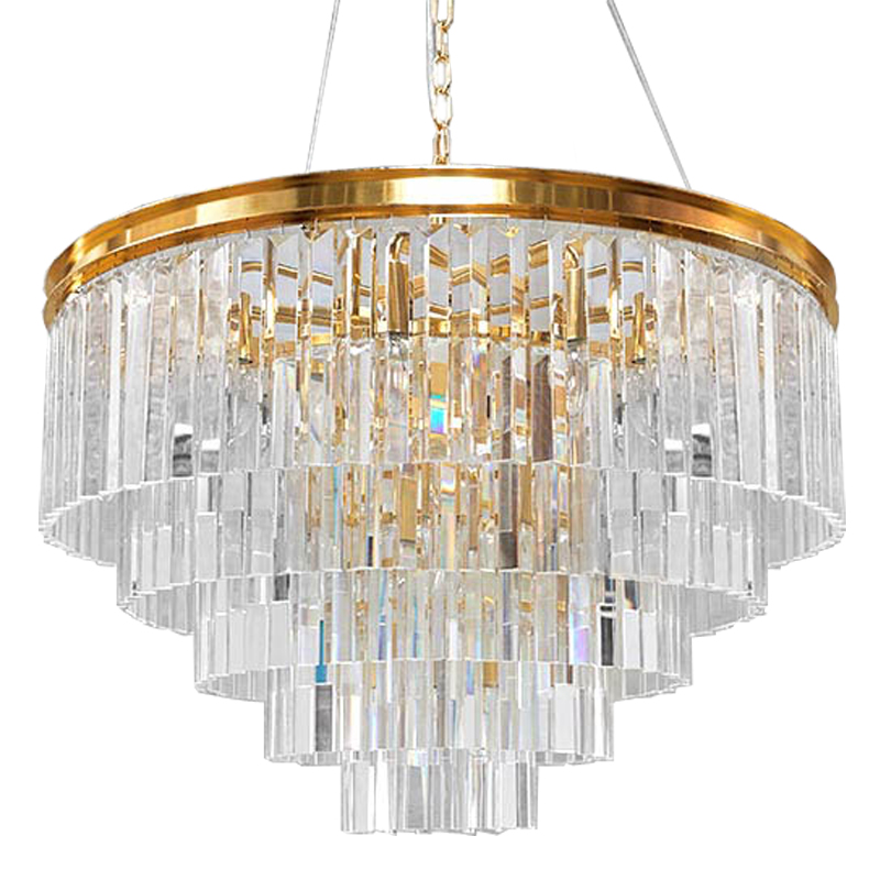 Люстра RH Odeon Chandelier Five Gold 80 Прозрачное Стекло Золотой в Саратове | Loft Concept 