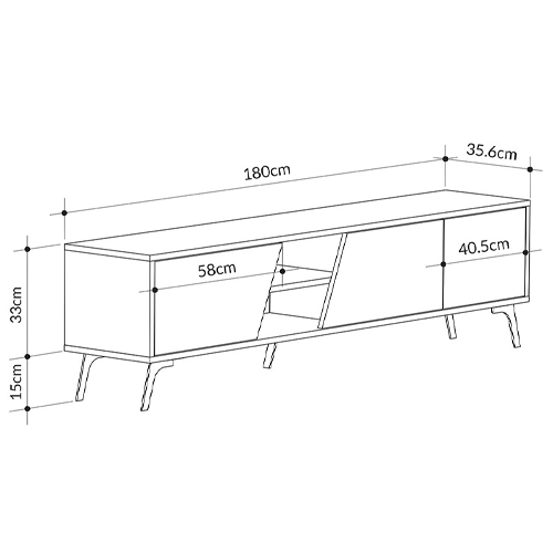 ТВ-тумба с 3-мя дверцами и полками Grey Albe TV Stand в Саратове