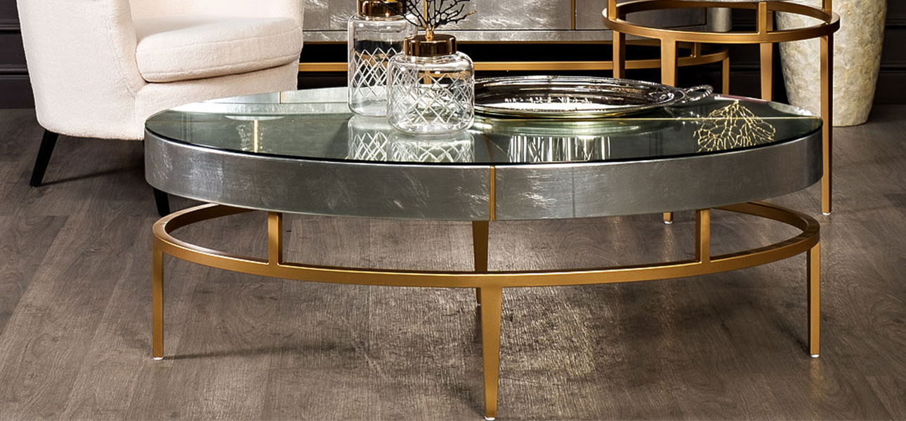 Столик журнальный Mercury silver/gold - фото №1