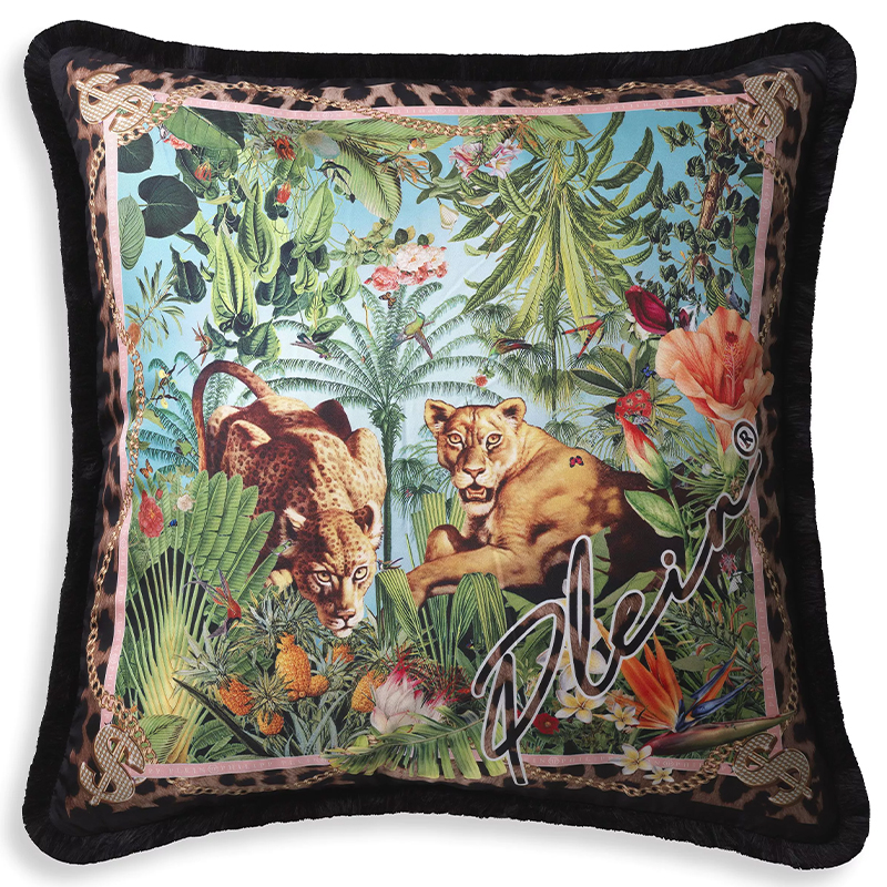 Подушка Philipp Plein Cushion Silk Exotic 70 x 70 Мульти в Саратове | Loft Concept 