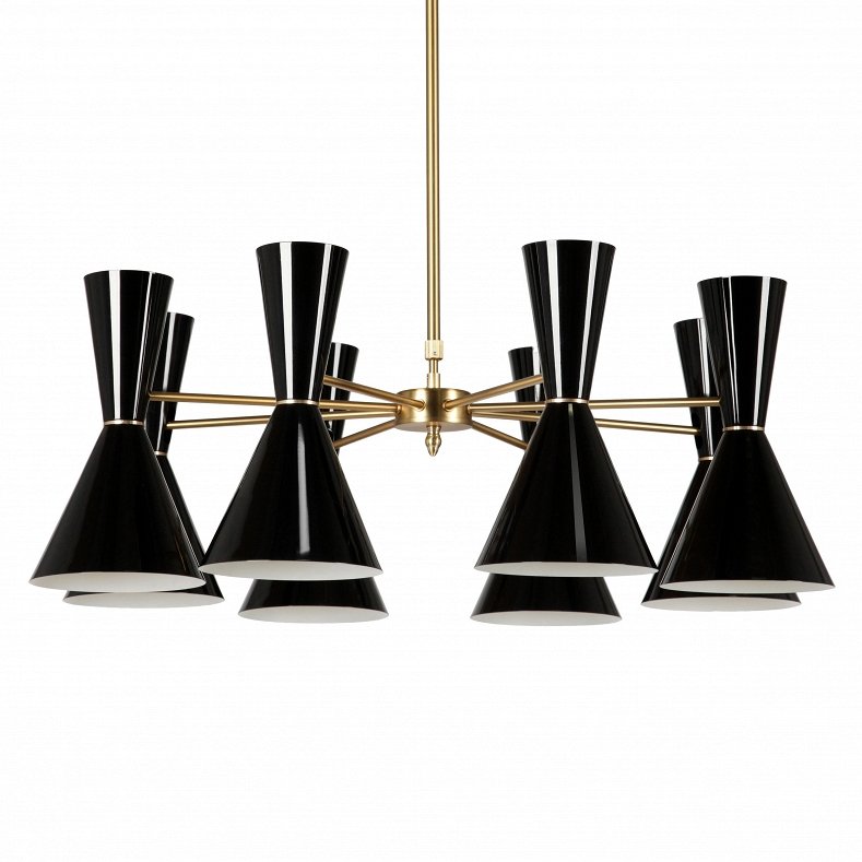 Люстра CAIRO Chandelier 8 Arm black Черный Латунь в Саратове | Loft Concept 