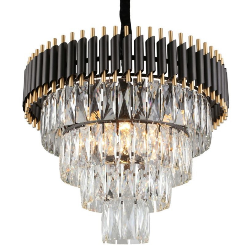 Empire Black Chandelier Crystal D 54 Черный Прозрачное Стекло Золотой в Саратове | Loft Concept 