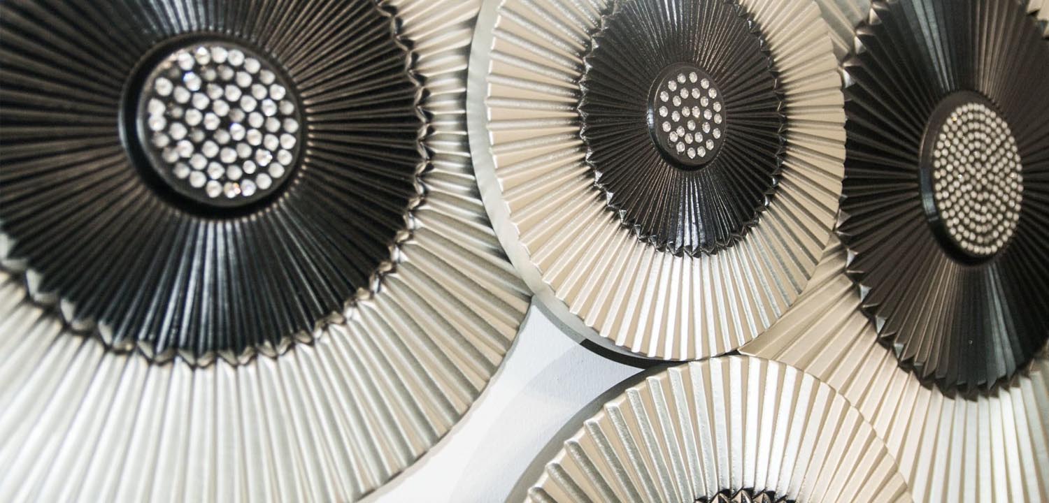 Арт-объект Rhinestone Wall Disc Silver and Black - фото