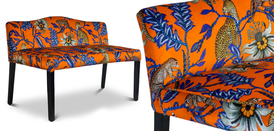 Банкетка Оранжевый Орнамент Zambezi Monkey Bean Flame Bench Банкетка Оранжевый Орнамент Zambezi Monkey Bean Flame Bench - Loft-Concept в Саратове