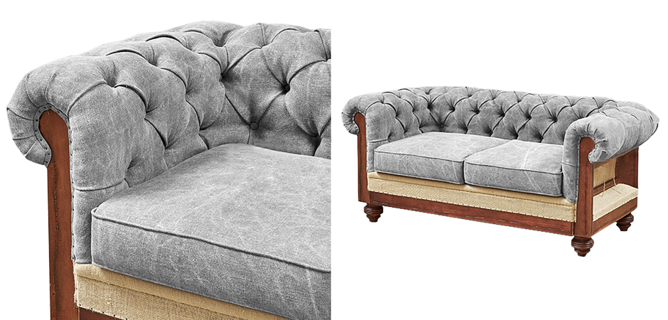 Диван Deconstructed Chesterfield Sofa double Gray Диван Deconstructed Chesterfield Sofa double Gray - Loft-Concept в Саратове